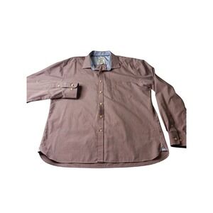 Jos. A Bank 1905 Tailored Fit Gingham Button Down Shirt Mens XXL Red Blue Cotton